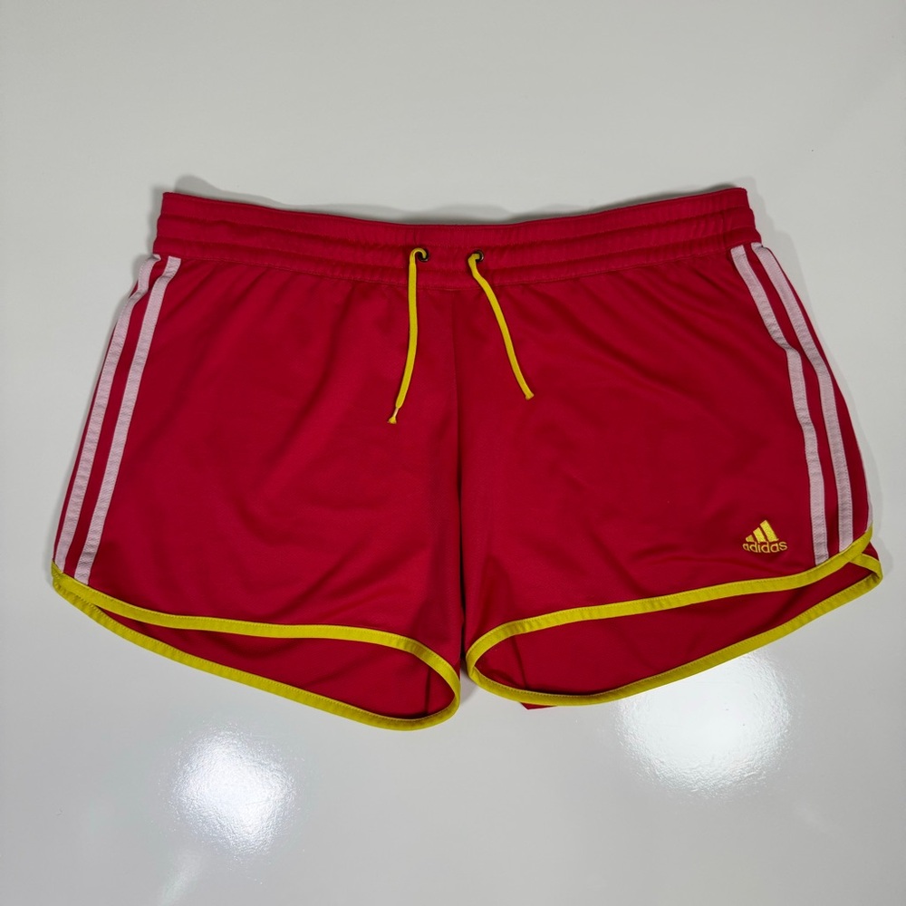 Adidas Pink Yellow Trim‎ Running Shorts Size L